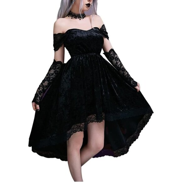 No Brand Dresses & Skirts - Gothic Clothes Dress,Lace Mini Sleeveless Lace Draped Bodycon Vintage Dresses